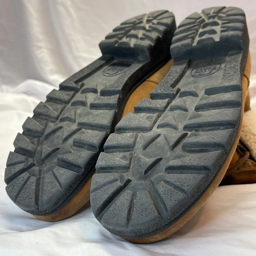 VTG Sorel Boots Women's‎ 10M Leather Shearling Lined Ankle Winter Made in Canada